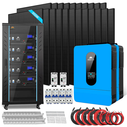 Off Grid Solar Kit 13000W 48VDC 120V/240KWH LiV LifePo4 25.6KWH Lithium Battery 22 X 450 Watts Solar Panels SGR-13K25E