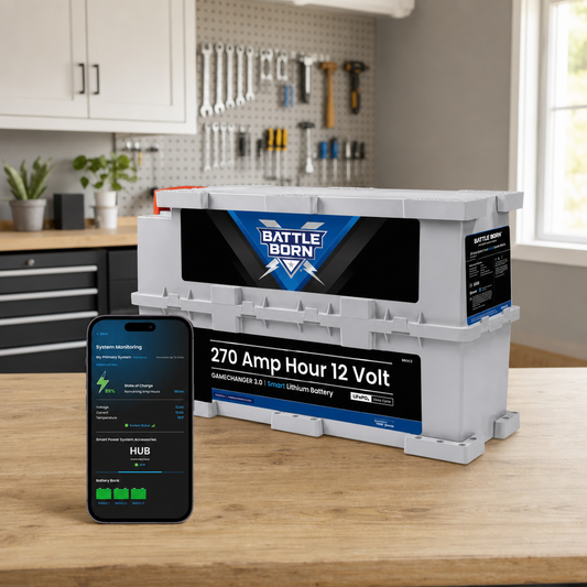 Battle Born 270Ah 12V GC3 Smart LiFePO4 Deep Cycle Battery lifestyle hero image
