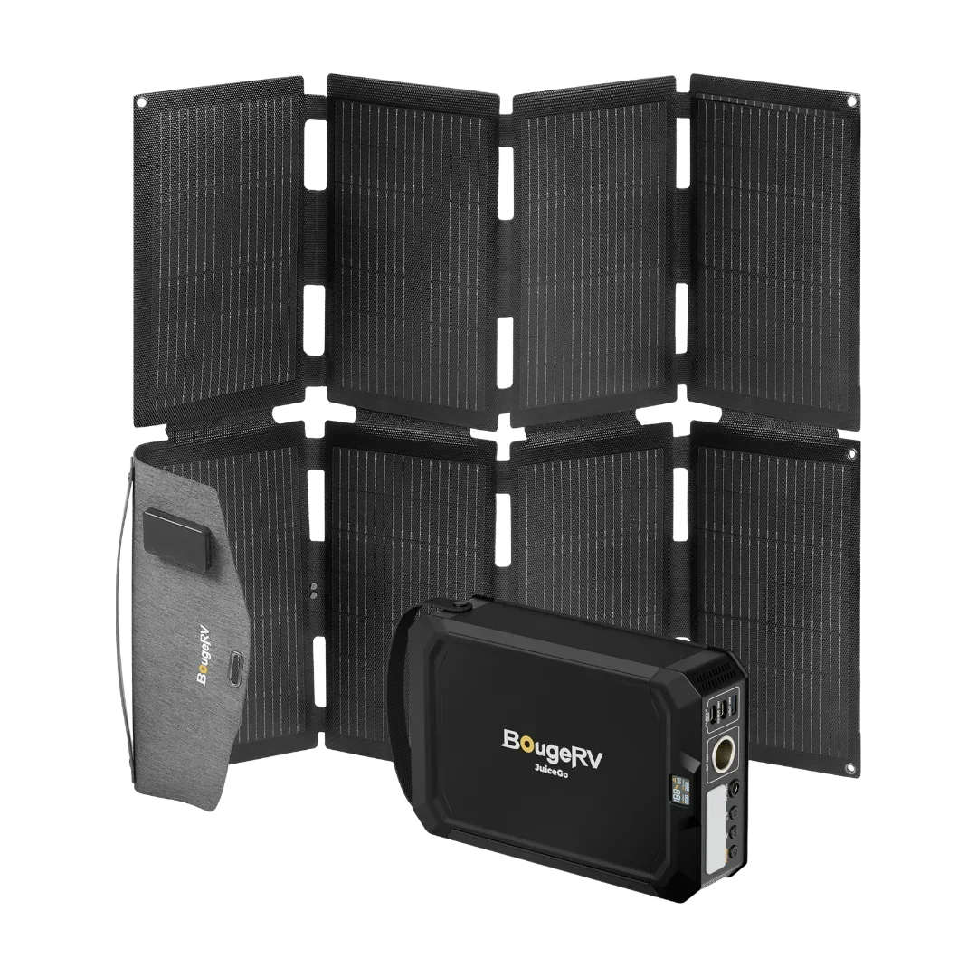 BougeRV 100W N-Type Fiberglass Foldable Portable Solar Panel