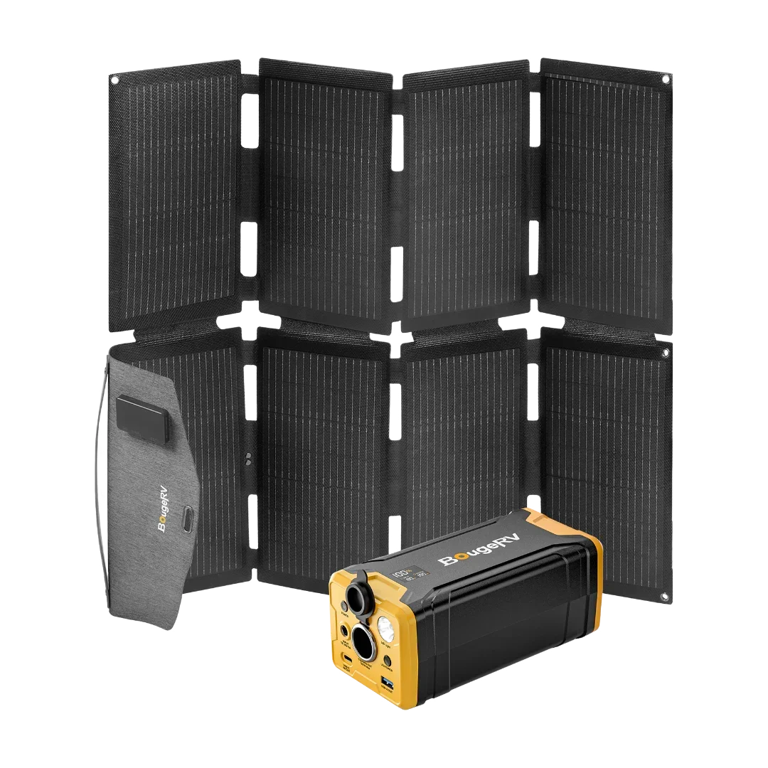 BougeRV 100W N-Type Fiberglass Foldable Portable Solar Panel