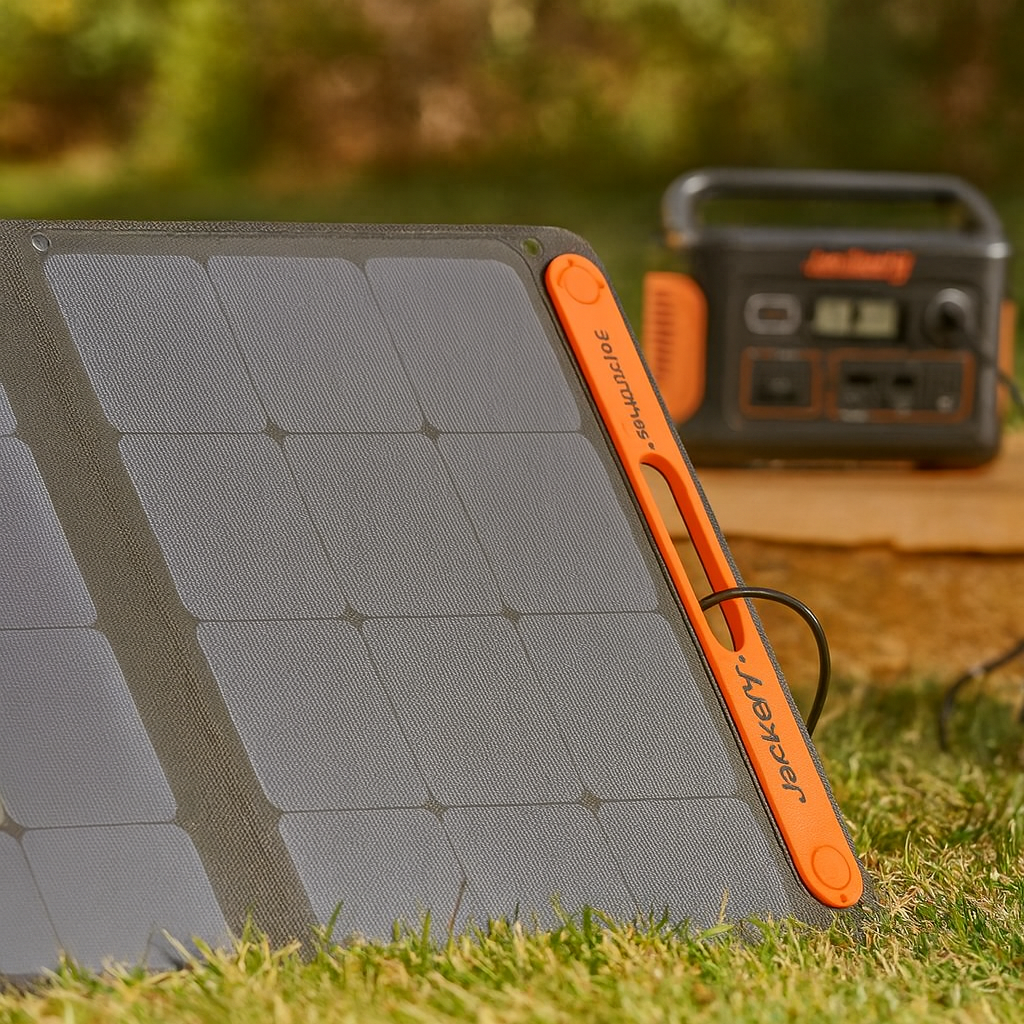 SolarSaga 100W Foldable Portable Bifacial Solar Panel Add On for Explorer Portable Power Stations lifestyle hero image