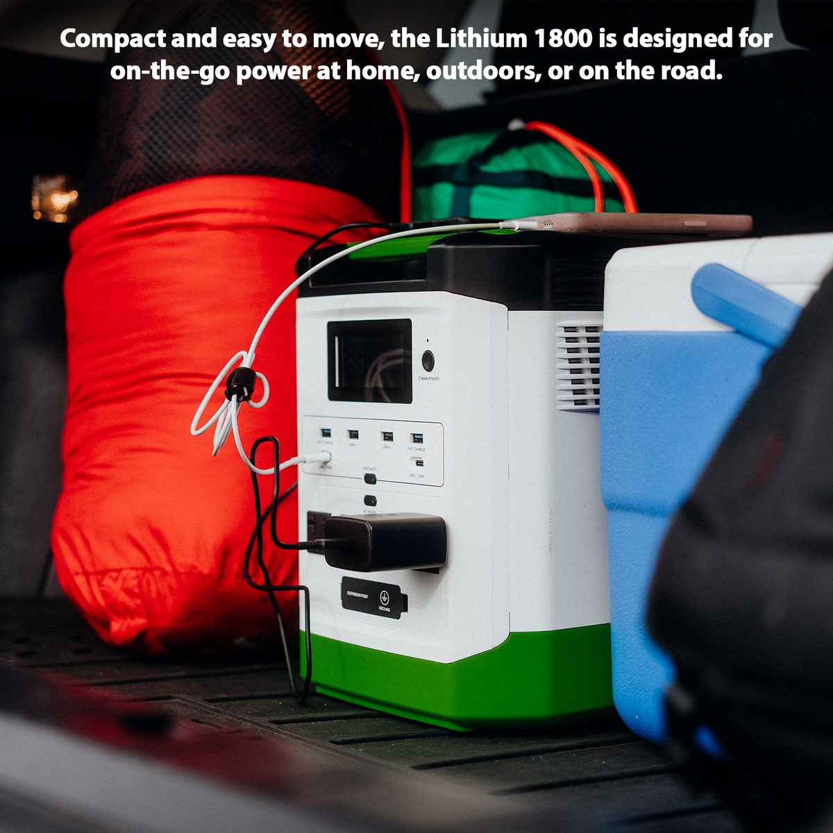 Lithium 1800 Solar and Wind Generator 1800W Power Station with Dual Charging Outdoor Use