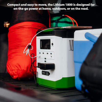 Lithium 1800 Solar and Wind Generator 1800W Power Station with Dual Charging Outdoor Use