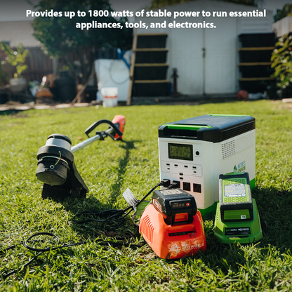 Lithium 1800 Solar and Wind Generator 1800W Power Station with Dual Charging Outdoor Use