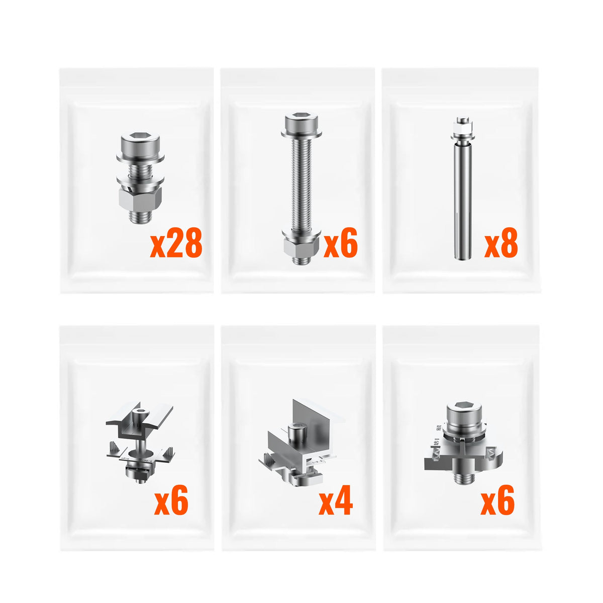 Solar Ground Mount | Fit MEGA 100/100 SLIM/MEGA 150 | Adjustable, Easy-to-Install Brackets for 1-4 Panels
