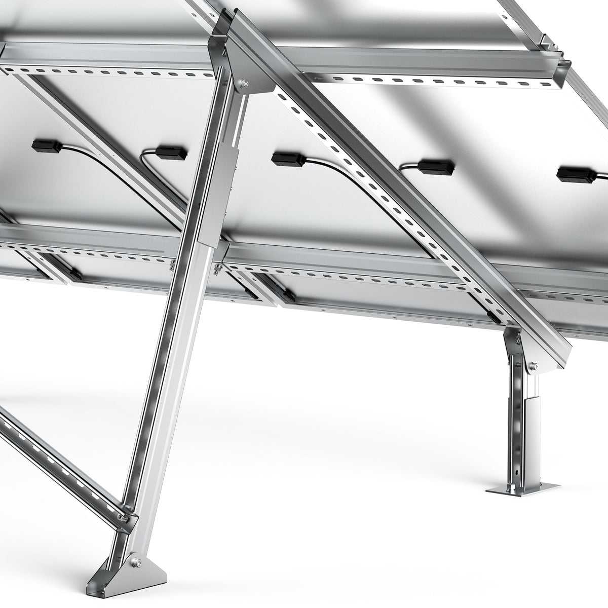 Solar Ground Mount | Fit MEGA 100/100 SLIM/MEGA 150 | Adjustable, Easy-to-Install Brackets for 1-4 Panels