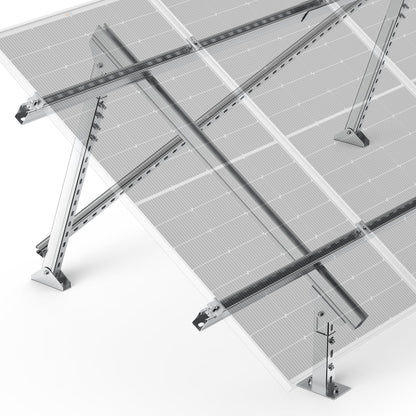Solar Ground Mount | Fit MEGA 100/100 SLIM/MEGA 150 | Adjustable, Easy-to-Install Brackets for 1-4 Panels