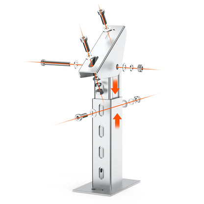 Solar Ground Mount | Fit MEGA 100/100 SLIM/MEGA 150 | Adjustable, Easy-to-Install Brackets for 1-4 Panels