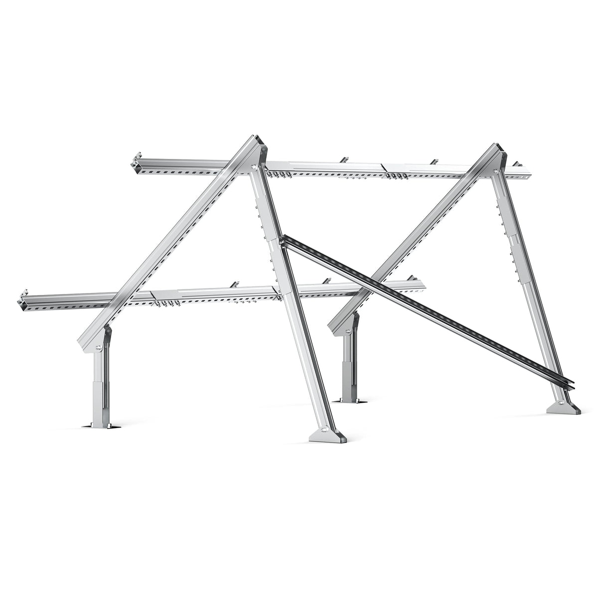 Solar Ground Mount | Fit MEGA 200/MEGA 220/MEGA 250 | Adjustable, Easy-to-Install Brackets for 1-4 Panels