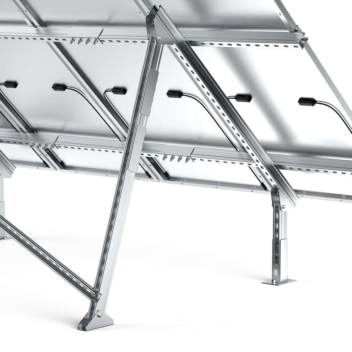 Solar Ground Mount | Fit MEGA 200/MEGA 220/MEGA 250 | Adjustable, Easy-to-Install Brackets for 1-4 Panels