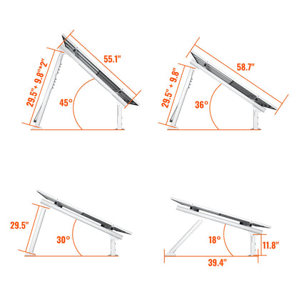 Solar Ground Mount | Fit MEGA 200/MEGA 220/MEGA 250 | Adjustable, Easy-to-Install Brackets for 1-4 Panels