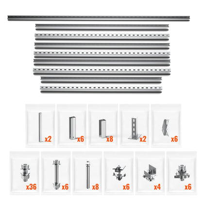 Solar Ground Mount | Fit MEGA 200/MEGA 220/MEGA 250 | Adjustable, Easy-to-Install Brackets for 1-4 Panels