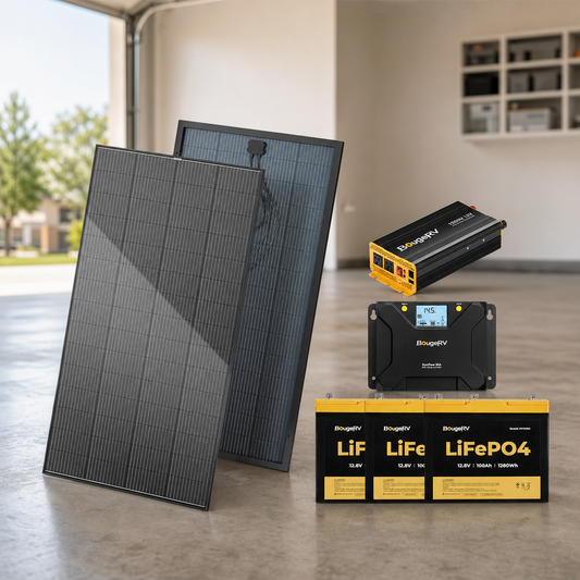 BougeRV 12V 600W High Watt Rigid Solar System Kit lifestyle hero image