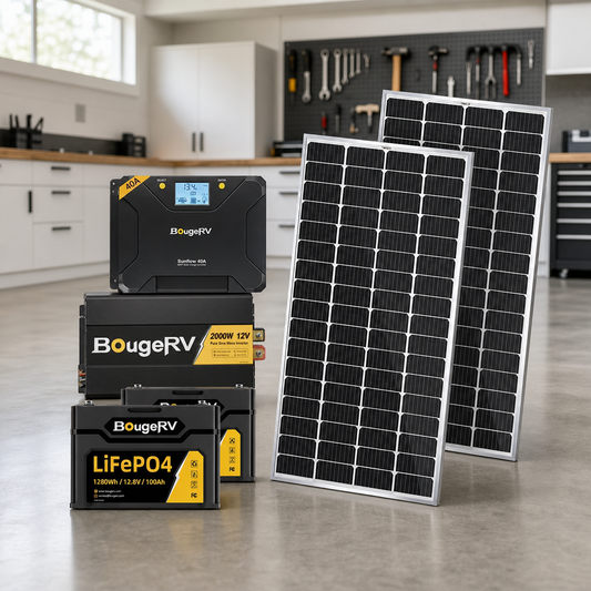 BougeRV 12V 400 Watt Rigid Solar Kit Upgraded Version lifestyle hero image