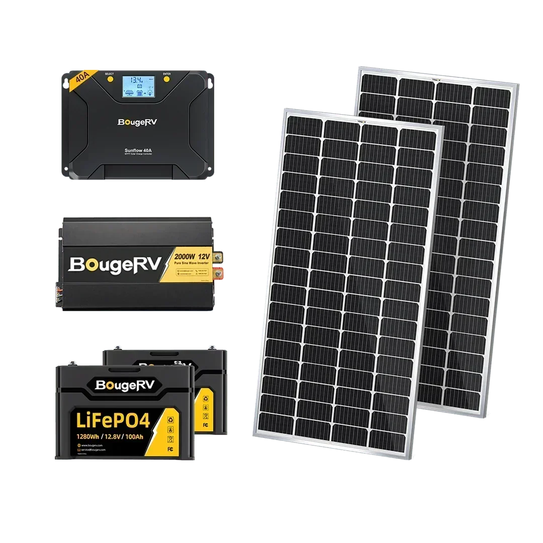 BougeRV 12V 400 Watt Rigid Solar Kit Upgraded Version