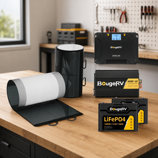 BougeRV 12V 400 Watt CIGS Flexible Solar Kit lifestyle hero image