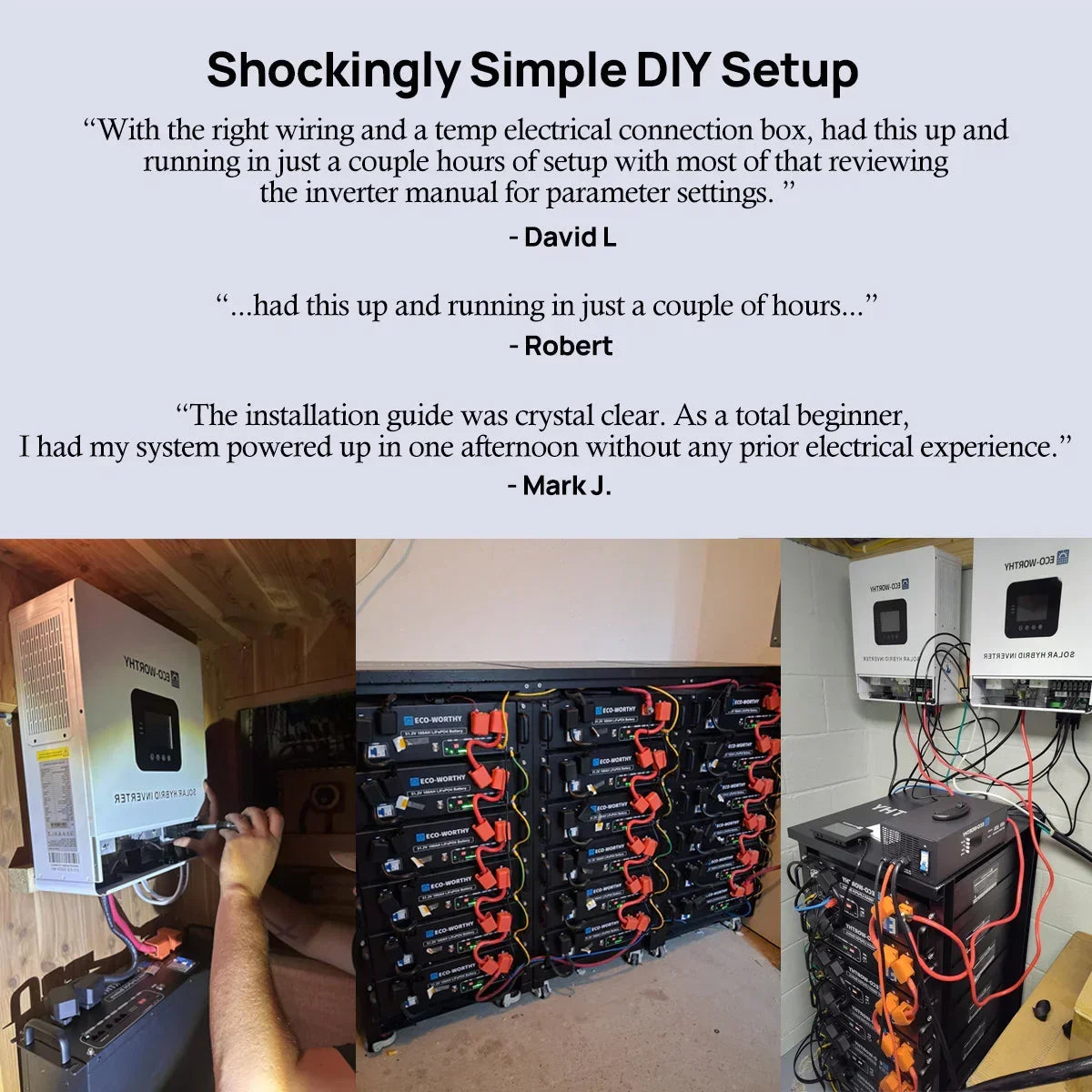 Eco-Worthy Off-Grid Home Power Bundle | 5kW Inverter + 48V 100Ah Server Rack Battery