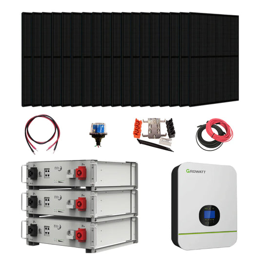 Growatt Complete Off-Grid Solar Kit KIT-GROWATT-01 with 3000W 120V Inverter and 15.36kWh 48V Battery