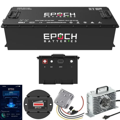 Epoch Batteries 48V 160Ah - LiMax Series - Lithium (LiFePO4) Golf Cart Battery - Complete Kit