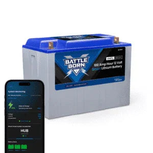 Battle Born 100Ah 12V Smart Heated LiFePO4 Deep Cycle Battery Kit