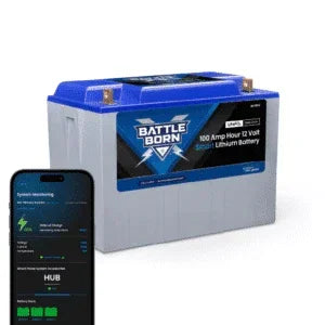 Battle Born 100Ah 12V Smart Heated LiFePO4 Deep Cycle Battery Kit