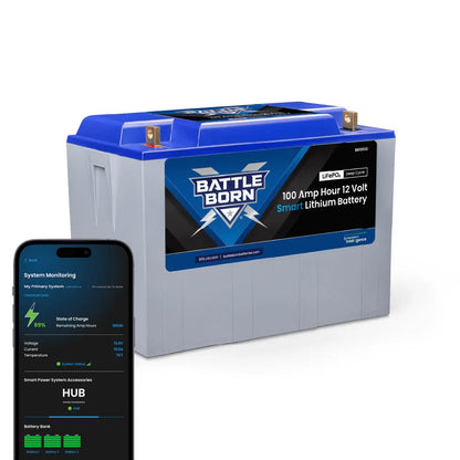 Battle Born 100Ah 12V Smart LiFePO4 Deep Cycle Battery