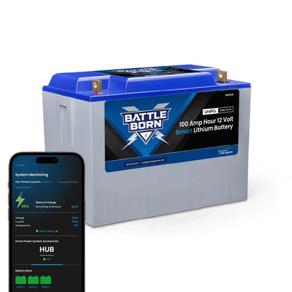 Battle Born 100Ah 12V Smart LiFePO4 Deep Cycle Battery