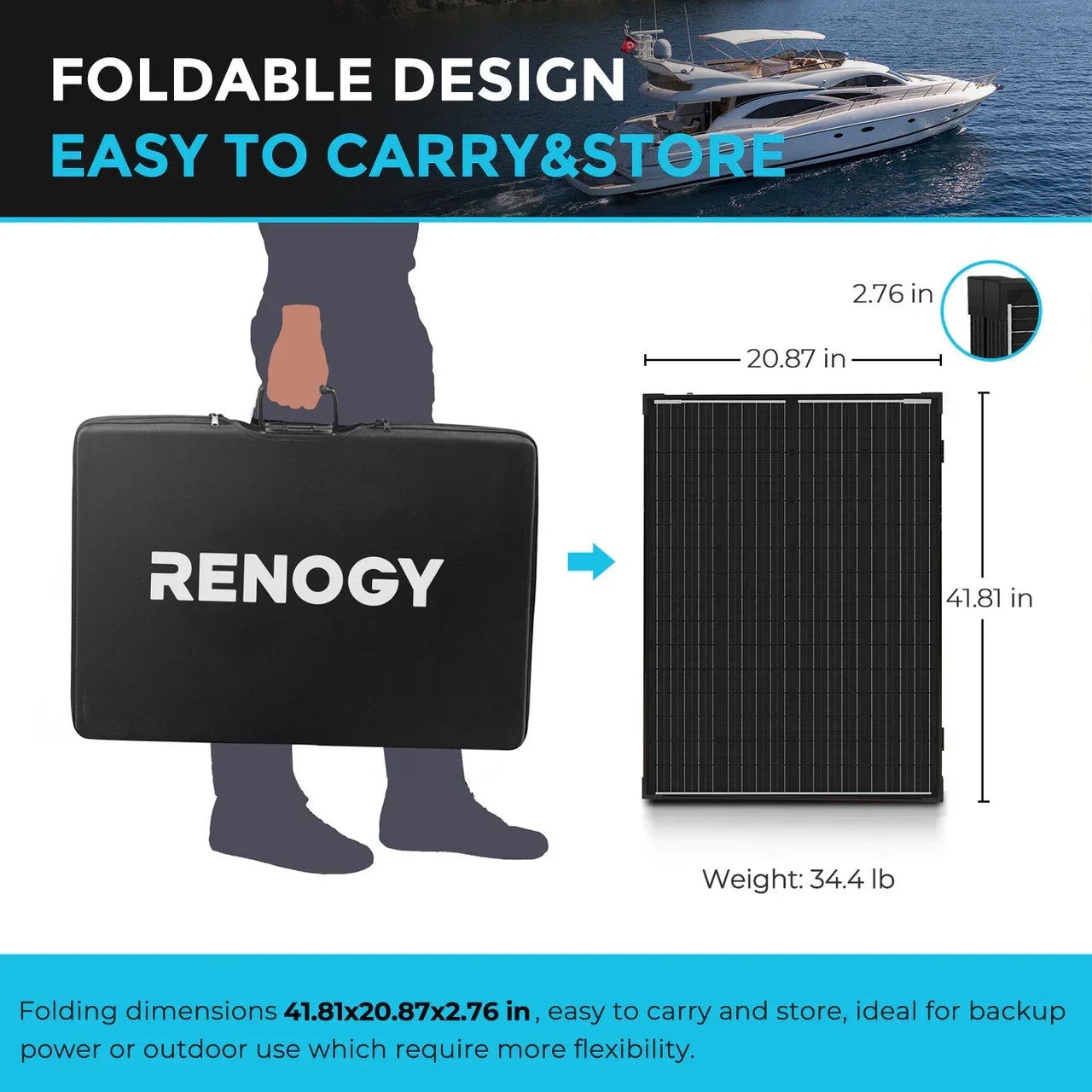 Renogy Solar Suitcase 200W 12V Monocrystalline Portable Solar Panel with Voyager