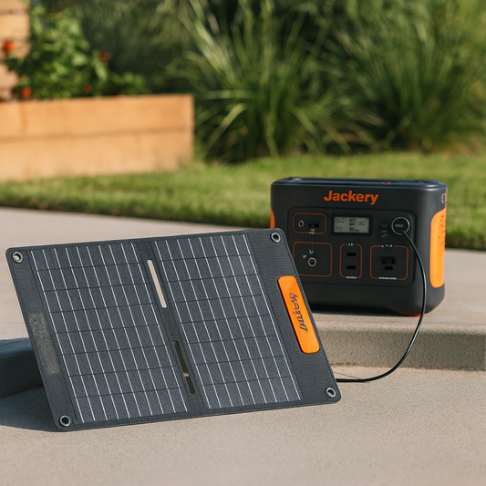 Jackery SolarSaga 40W Mini Solar Panel Add On For Explorer Portable Power Stations lifestyle hero image