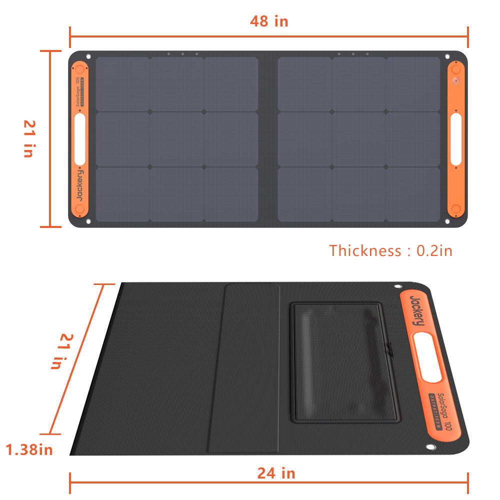 SolarSaga 100W Foldable Portable Bifacial Solar Panel Add On for Explorer Portable Power Stations