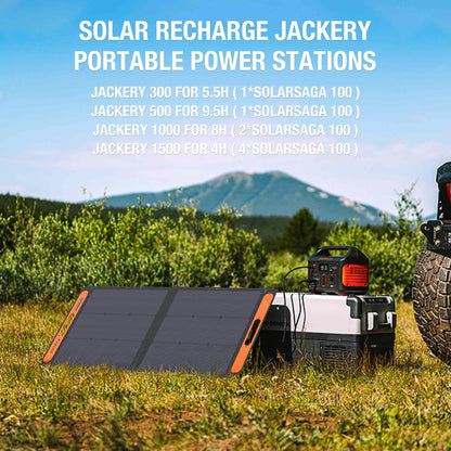 SolarSaga 100W Foldable Portable Bifacial Solar Panel Add On for Explorer Portable Power Stations