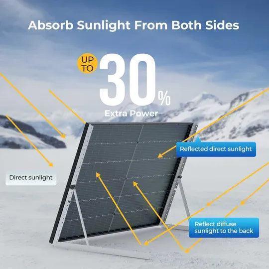 BougeRV 400W 12V 10BB Mono Bifacial Solar Panel