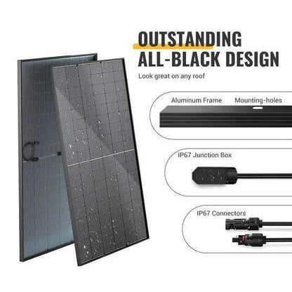 BougeRV 400W 12V 10BB Mono Bifacial Solar Panel