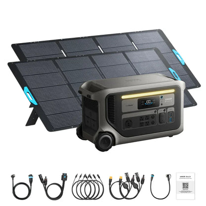 Anker SOLIX F3000 Portable Power Station With 400W Bifacial Solar Panel