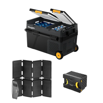 BougeRV CRD2 Dual Zone Solar Battery Portable Fridge Kit