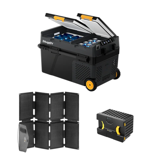 BougeRV CRD2 Dual Zone Solar Battery Portable Fridge Kit