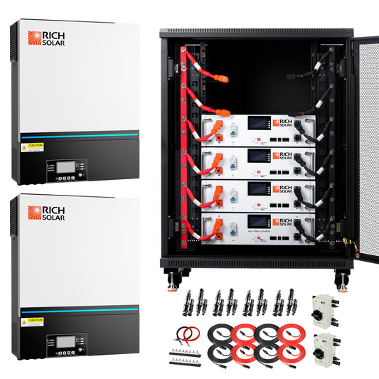 Complete Off-Grid Solar Kit | 13,000W 120/240V Output | 48VDC