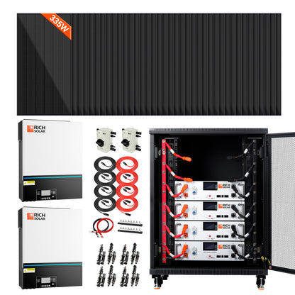 Complete Off-Grid Solar Kit | 13,000W 120/240V Output | 48VDC