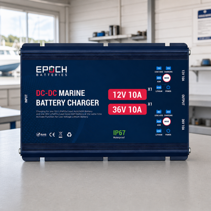 Dual-Output 12V/36V Marine DC-DC Charger | Charge on the Run