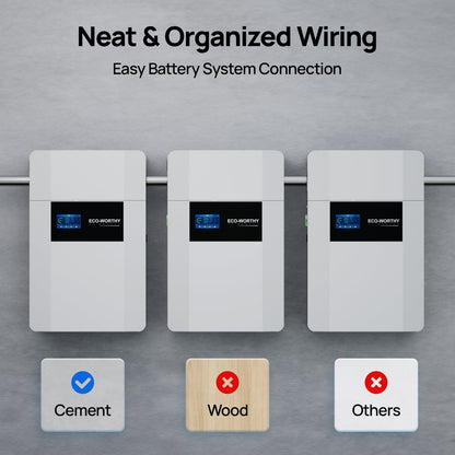 Eco-Worthy 48V 100AH Wall-Mount Lithium Battery LiFePO4 | -4℉ Charge Available | Bluetooth & WiFi | 10 Years Warranty