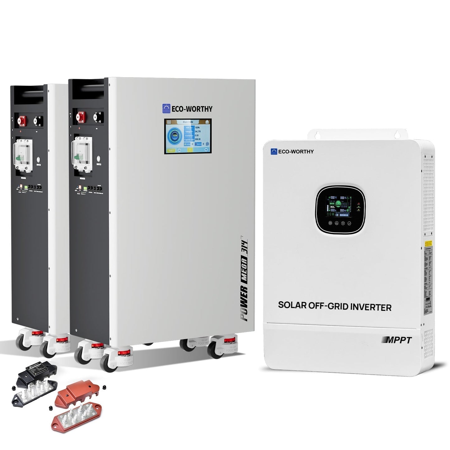 Eco-Worthy 10kW Home Backup Solar Power Bundle | PowerMega 314 51.2V 314Ah Battery and 48V 10000w Off Grid Inverter