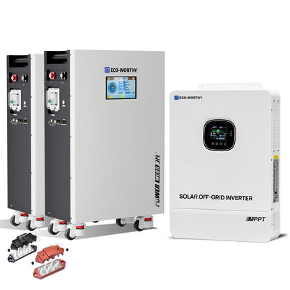 Eco-Worthy 10kW Home Backup Solar Power Bundle | PowerMega 314 51.2V 314Ah Battery and 48V 10000w Off Grid Inverter
