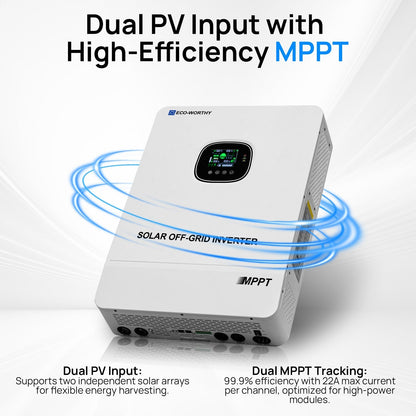 Eco-Worthy 10kW Home Backup Solar Power Bundle | PowerMega 314 51.2V 314Ah Battery and 48V 10000w Off Grid Inverter