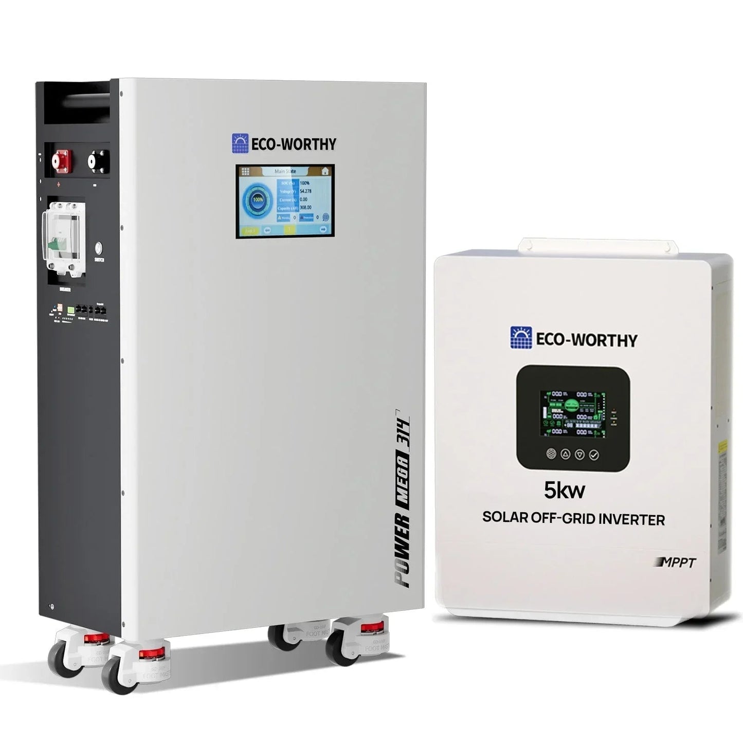 Eco-Worthy 5kW Home Backup Solar Power Bundle | 51.2V 314Ah Battery and 48V 5000w Off Grid Inverter