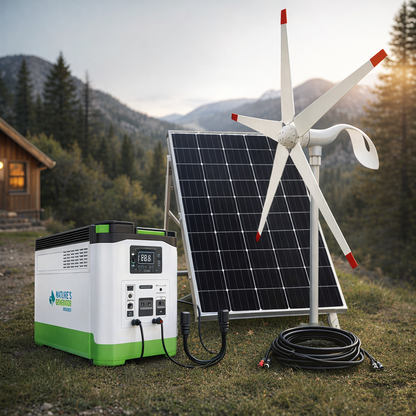 Lithium 1800 Solar and Wind Generator 1800W Power Station with Dual Charging Outdoor Use — lifestyle hero image