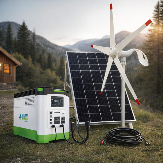 Lithium 1800 Solar and Wind Generator 1800W Power Station with Dual Charging Outdoor Use — lifestyle hero image