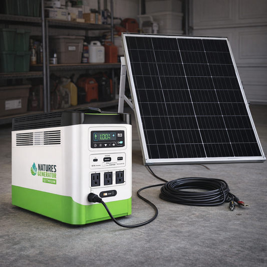 Lithium 1800 Solar Generator Model 1800W Power Station With 1440Wh Battery Bundle With Solar Panel — lifestyle hero image