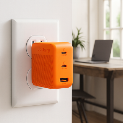 Jackery 102W GaN 3-Port Fast Charger USB-C PD3 PPS Compact Travel Charger for Home Office lifestyle hero image