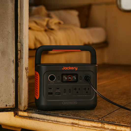 Jackery Portable Power Station Explorer 300 v2 for Outdoor Recreation, Camping and Emergency Power Backup lifestyle hero image