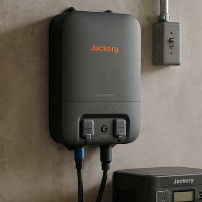 Jackery Smart Transfer Switch for Explorer 5000 Plus UPS Backup Power and Solar Integration lifestyle hero image